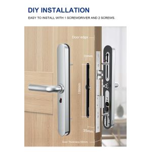 Waterproof Aluminium Door Lock Slim Smart With Cylinder