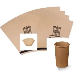 Heat Insulation190gsm Single PE Coated kraft Coffee Paper Cup Fan for Beverage
