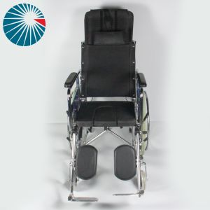 Solid Multi - Functional High Backrest Foldable Wheelchair With Commode