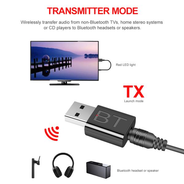 Stereo BT RCA USB 3.5mm AUX Mini Amplifier HIFI Audio USB BT 5.0 Transmitter Receiver for TV PC Home Stereo Car Audio