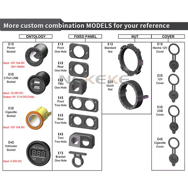 5V 3.1A Dual Port USB Marine Power Socket Adapter Waterproof Construction