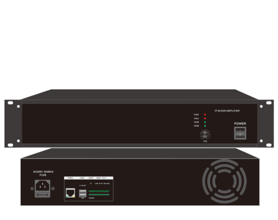 Tabletop Mount 150W IP Amplifier Bluetooth Stereo IP Network System