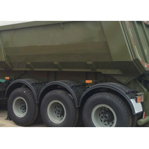 Construction Business Semi Trailer Truck , 3Axles Tipping Trailer Truck High