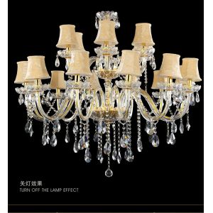 Gold candelabra crystal chandelier with lamp shades (WH-CY-36)