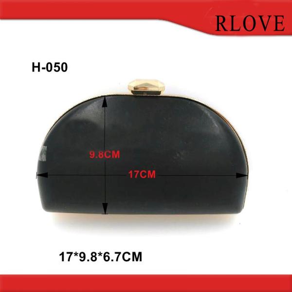 Hot sale gold color iron material purse metal frame with plastic box