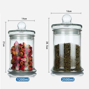 2500ml Spice Storage Borosilicate Wide Mouth Glass Jars