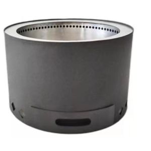 19.5 Inch Smokeless Wood Fire Pit Camping BBQ Black SPCC Coated