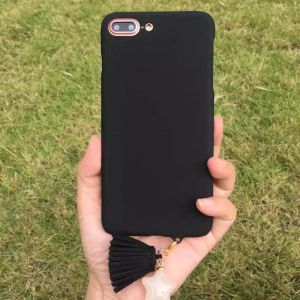 Hard PC Simple Solid Candy with Star Tassel Strap Color Cell Phone Case Cover