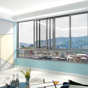 Architectural Residential Aluminium Sliding Windows Powder Coating Coffee Brown