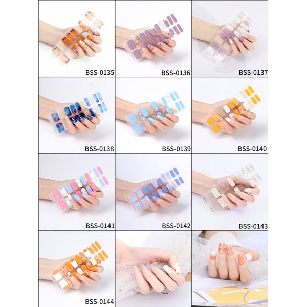 Hot Popular Fast Shipping Diamond Gel Nail Wraps Semi Cured Gel Nail Stickers For Women Nail Strips Manufacturer China