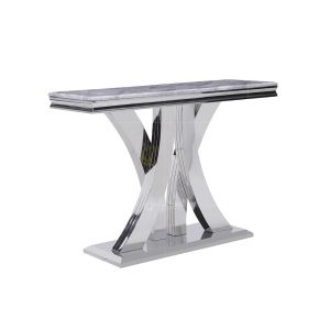 Dining Room Furniture SS Console Table 0.166m3 12mm Tempered Glass