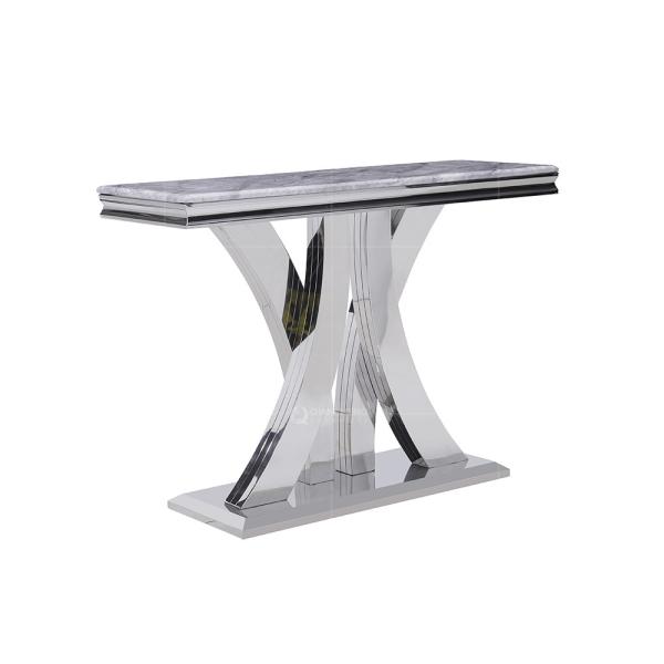 Dining Room Furniture SS Console Table 0.166m3 12mm Tempered Glass