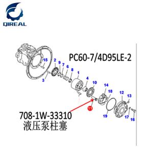 China PC60-7 Hydraulic pump Piston 708-1W-33310 on sale