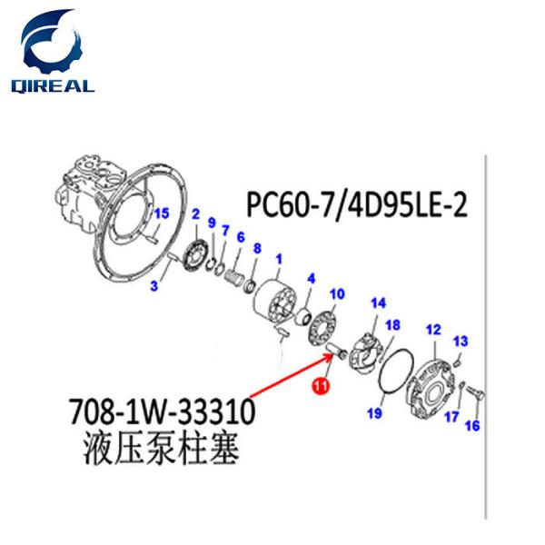 Buy PC60-7 Hydraulic pump Piston 708-1W-33310 at wholesale prices