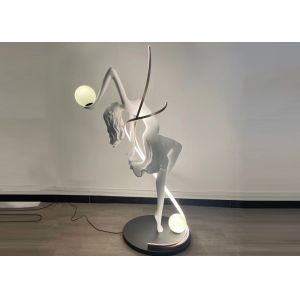 Garden And Home Decoration Painted White Woman Stainless Steel Sculpture With