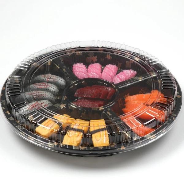 Buy One Time Five Extra Packaging Box Plastic With Lid Japanese Bento Box Round Sushi Box at wholesale prices