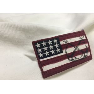 Merrow Border Custom Stitched Patches , Clothing Iron On Embroidered Patches For