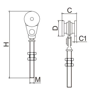 Hanging Gate System door rollers trolley Roller hanger