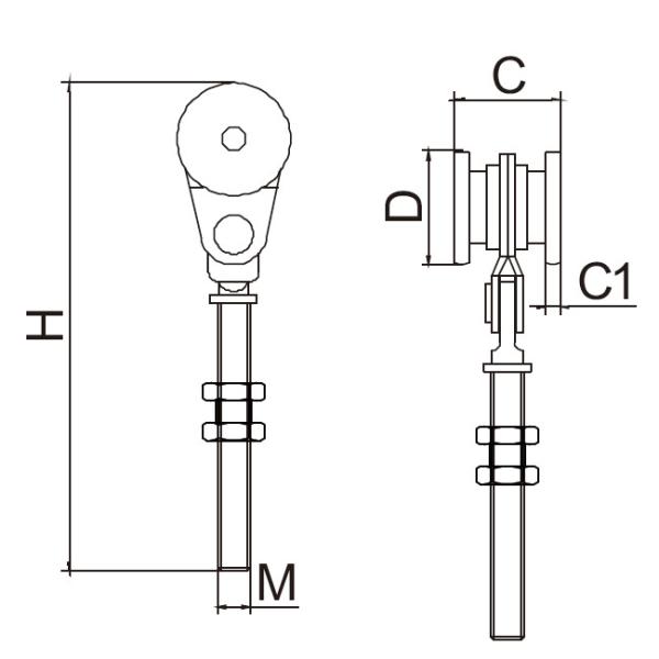 Hanging Gate System door rollers trolley Roller hanger