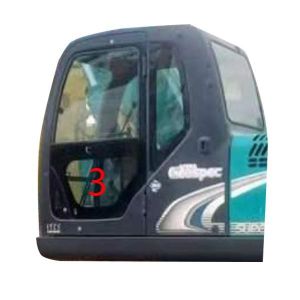 SK-6 SK-8 SK230-6 SK50 KOBELCO Excavator Glass Left Door Lower Position NO.3 Green