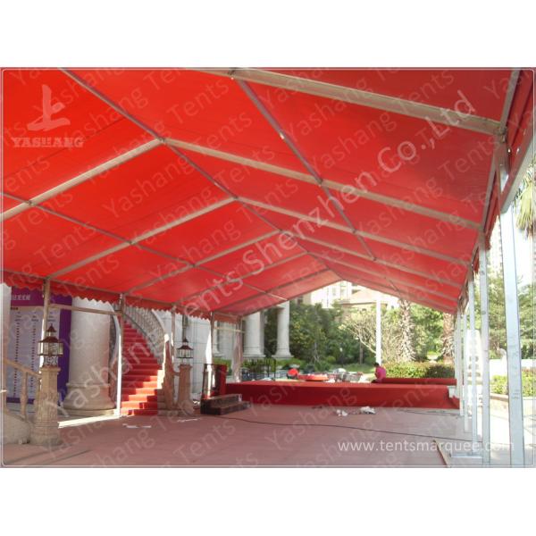Outdoor Red Aluminum Frame Fabric Tent Structures , Fabric Shelter Systems