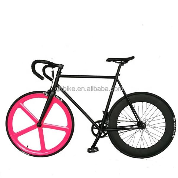 700c Black Aluminum Frame Fixie Bike with Double V Brake Fixed Gear Man Track Bike