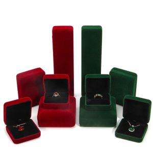 Luxury Velvet Jewelry Set Box for High Grade Green Packaging Bracelet Necklace
