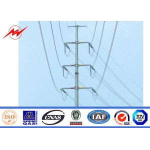 69KV 40FT HDG Steel Transmission Poles Galvanized For Philipine