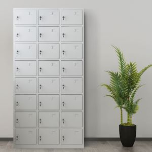 Knock Down 24 Doors Medicine Display Cabinet Electrostatic Coating