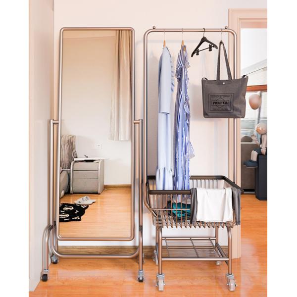 Simple Trending Garment Rack Rolling Clothes Organizer And Bottom Shelves Extendable