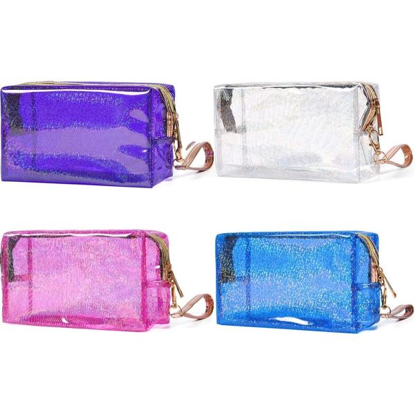 Buy Cosmetic Bags PVC Transparent Zippered Toiletry Bag With Handle Strap at wholesale prices