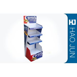 Quality Recyclable Printed Cardboard Display Stands For Snacks , Easy Assembly for sale