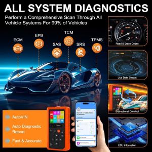 Xtruck 819 Handheld OBDII Scanner with Enhanced OBD2 Mode 6, 9 Major Protocols