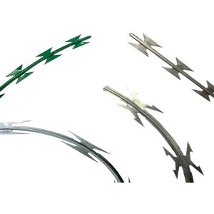 500mm Coil Diameter BTO-22 Galvanized Razor concertina Wire