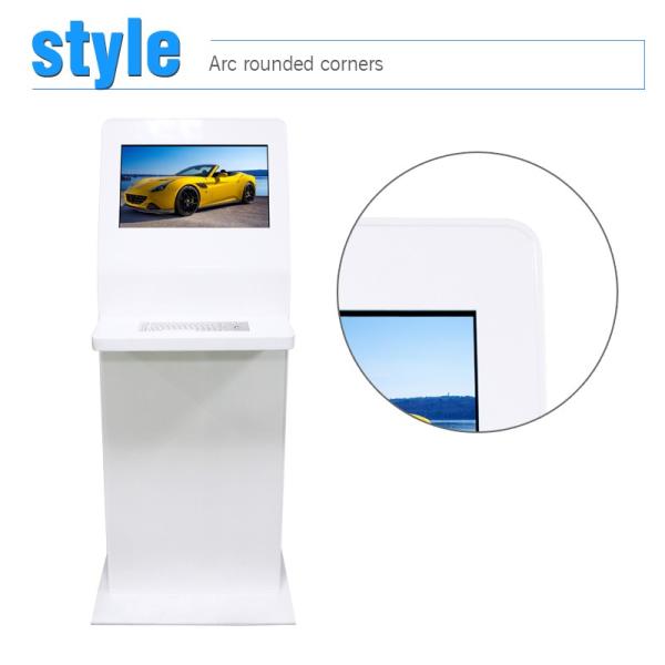 22 Inch White Self Service Capacitive Touch Screen , Totem Digital Signage Touch Screen