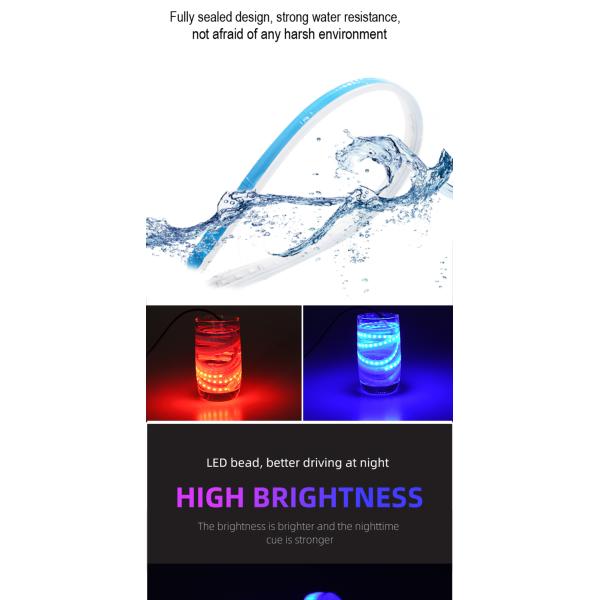 2pcs 12V Car LED Day Time Running Light Flexible Waterproof Strip Headlights DRL
