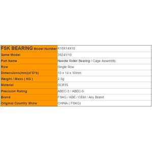 K10X14X10 K12X15X10 Radial Needle Bearing Cage Assembly For Agricultural