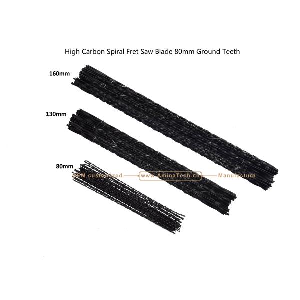 High Carbon Spiral Fret Saw Blade 80mm Ground Teeth,Power Cut for Carton Moulder, Carving Hole on Wood or PVA