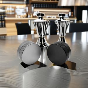 Quality Silver Adjustable Depth Metal Espresso Dispenser for Eco-Friendly Coffee Grind Leveling for sale