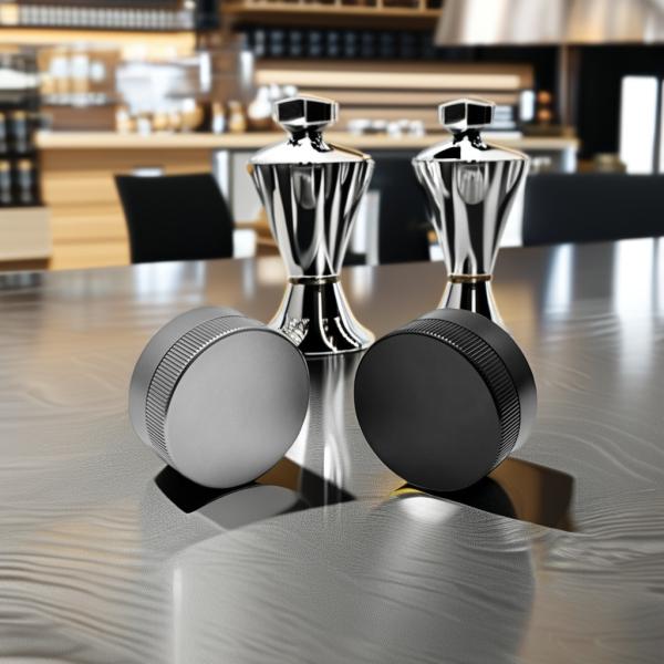 Silver Adjustable Depth Metal Espresso Dispenser for Eco-Friendly Coffee Grind