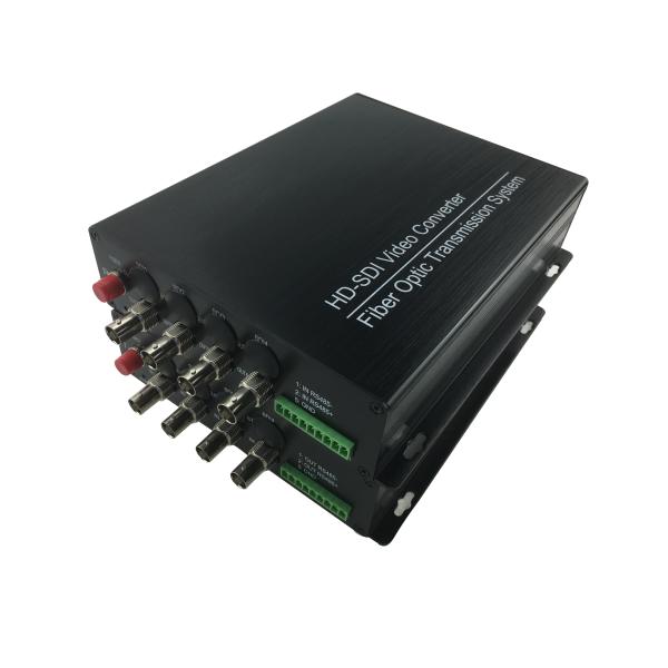 Full HD single mode 4channel HD SDI transmitter video to fiber converter with RS485 data SFP Ethernet