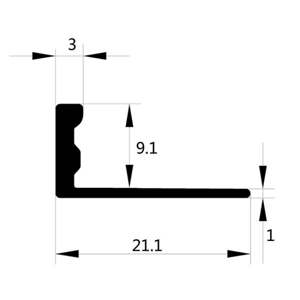 External Corner Straight Edge Metal Tile Trims L Shape Matt Silver Aluminum