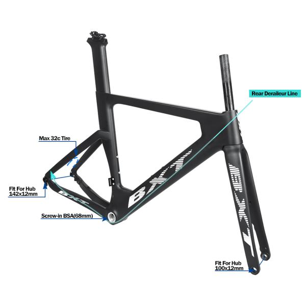 Aero Carbon Fiber Fat Bike Frame Racing 700C Carbon Fiber Track Bike Frame