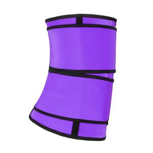 Double Belt Latex Waist Trainer Double Compression Purple Waist Cincher