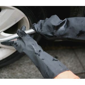 Excellent Flexibility Industrial Rubber Gloves Length 300mm 50-120g