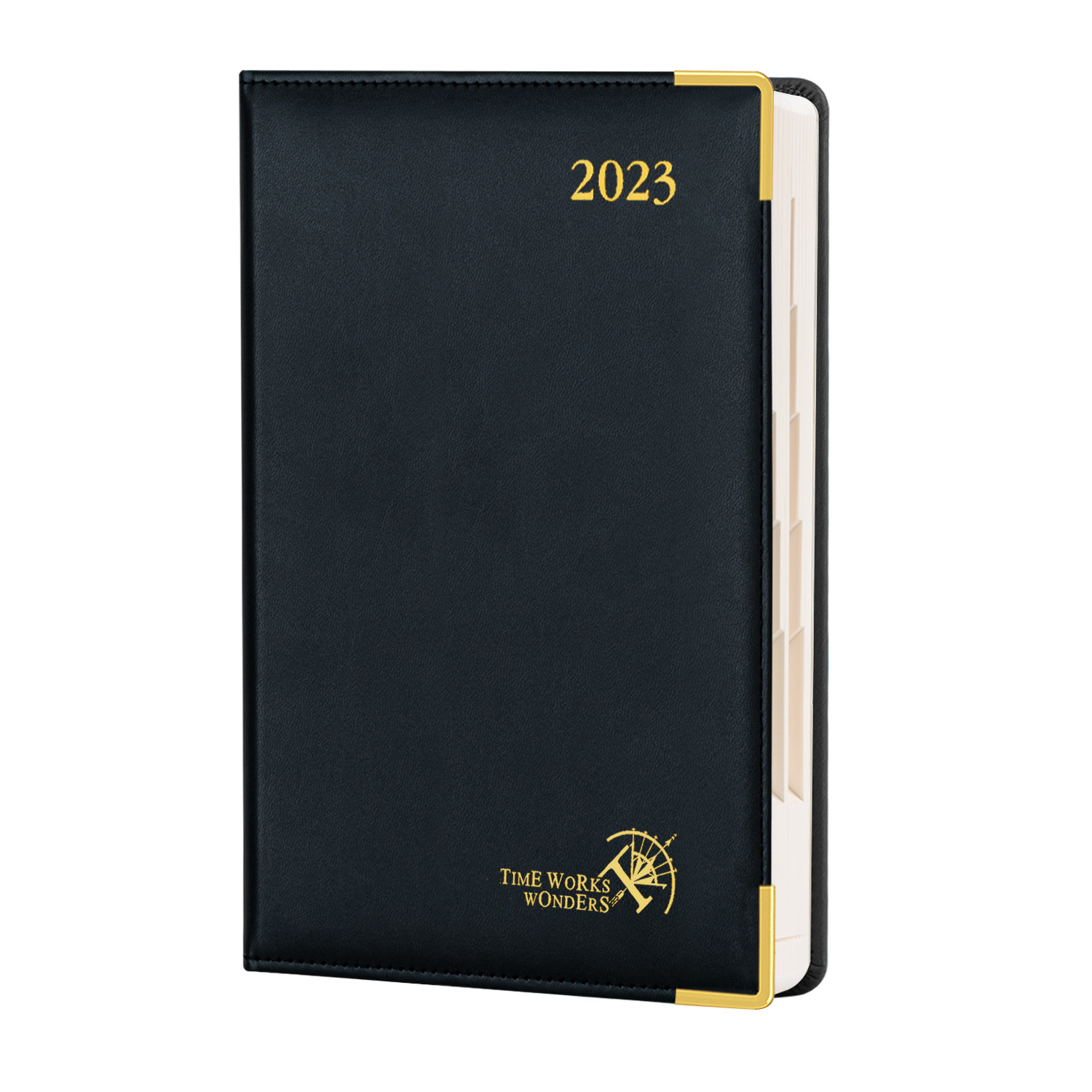 Executive A5 Size 2023 Daily Planner Black PU Cover 1 Page Per Day For 365 Days