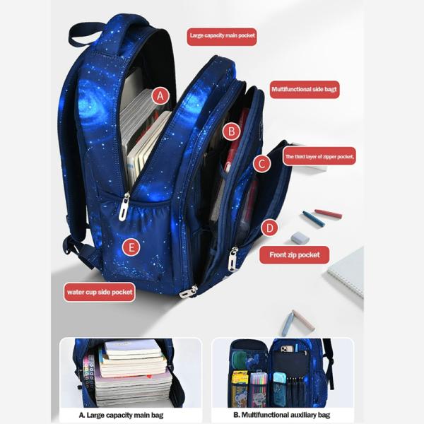 Children Waterproof Side Opening School Backpack For Kids Primary School Student