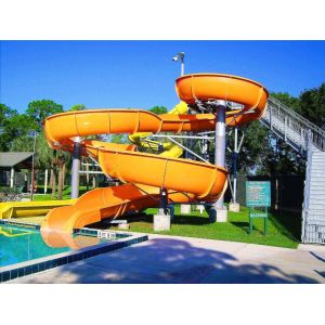 Outdoor Playground Swimming Pool Equipment Fiberglass Spiral Slide