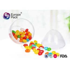 ISO9001 Round Dessert Cups 36g Clear Plastic Egg Shape Container
