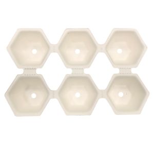 White Bagasse Sugarcane Packaging , Compostable Moulded Pulp Tray